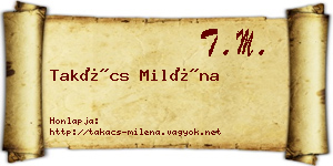 Takács Miléna névjegykártya