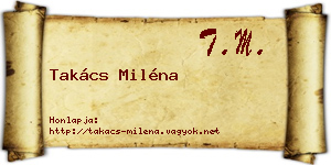 Takács Miléna névjegykártya